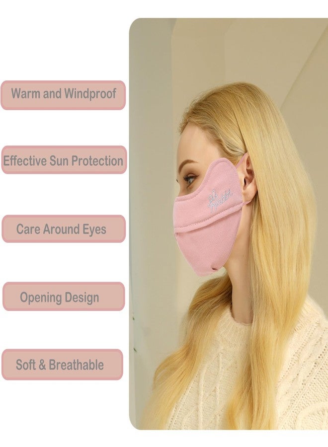 YUANST 2Pcs Winter Face Mask, Warm Windproof Face Cover, Balaclava Thermal Face Mask Cold Weather, Breathable Reusable (Pink+Gray) - Image 3